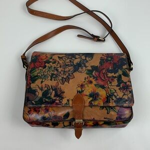 Patricia Nash Floral Leather Crossbody Shoulder Bag Flap Open Adjustable NEW